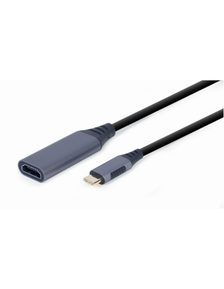 Gembird A-USB3C-HDMI-01 adaptador de cable de vídeo 0,15 m USB Tipo C HDMI tipo A (Estándar) Negro, Gris