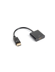 Lanberg AD-0009-BK adaptador de cable de vídeo 0,1 m DisplayPort HDMI tipo A (Estándar) Negro