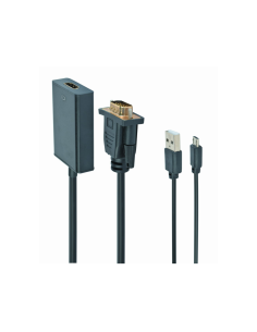 Gembird A-VGA-HDMI-01 adaptador de cable de vídeo 0,15 m HDMI tipo A (Estándar) VGA (D-Sub) Negro