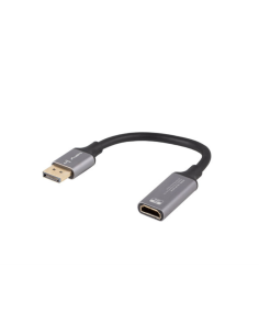 Lanberg AD-DP-HD-04 adaptador de cable de vídeo 0,2 m DisplayPort HDMI Plata, Negro