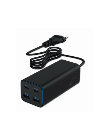 Gembird TA-UC-2A2C-PD100-01-BK cargador de dispositivo móvil Portátil, Smartphone Negro Corriente alterna Carga rápida Interior