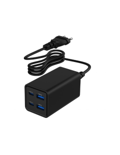 Gembird TA-UC-2A2C-PD65-01-BK cargador de dispositivo móvil Portátil, Smartphone Negro Corriente alterna Carga rápida Interior