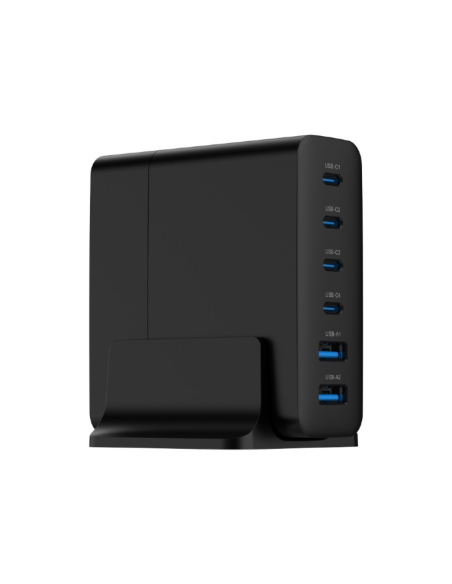 Gembird TA-UC-2A4C-PD75-01-BK cargador de dispositivo móvil Universal Negro Corriente alterna Carga rápida Interior