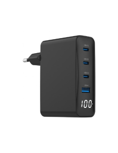 Gembird TA-UC-PDQC100LCD-01-BK cargador de dispositivo móvil Portátil, Smartphone Negro Corriente alterna Carga rápida Interior