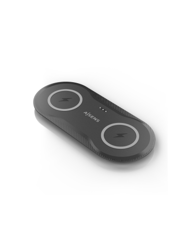 AISENS ASCH-15W2WC060-BK cargador de dispositivo móvil Auriculares, Smartphone Cargador inalámbrico Interior
