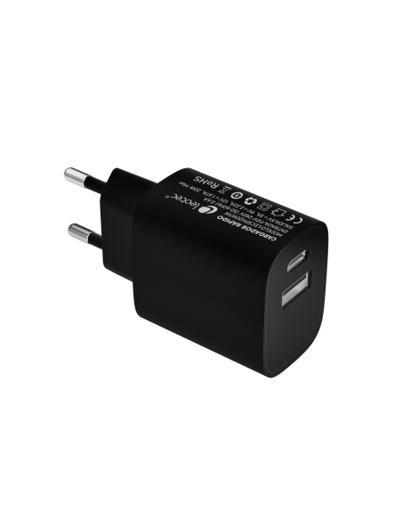 Leotec Cargador 20W 1xUSB-C PD + 1x USB-A Negro