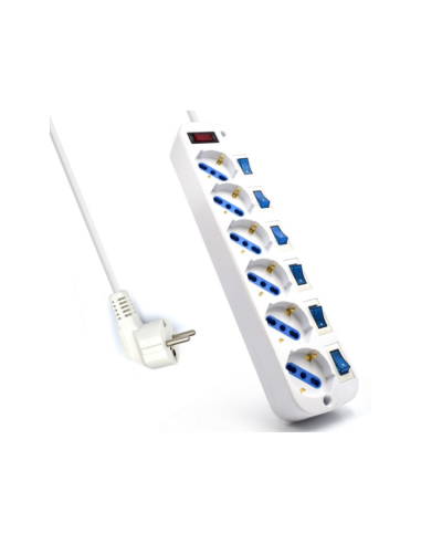 Ewent EW3932-3M limitador de tensión Blanco 6 salidas AC