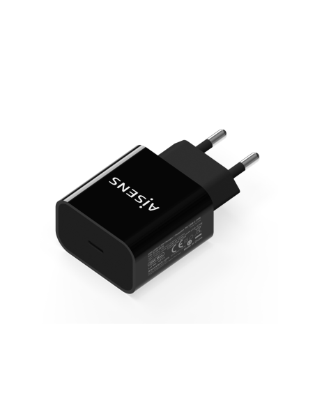 AISENS Cargador USB-C PD3.0 1 Puerto 1x USB-C 20 W, Negro