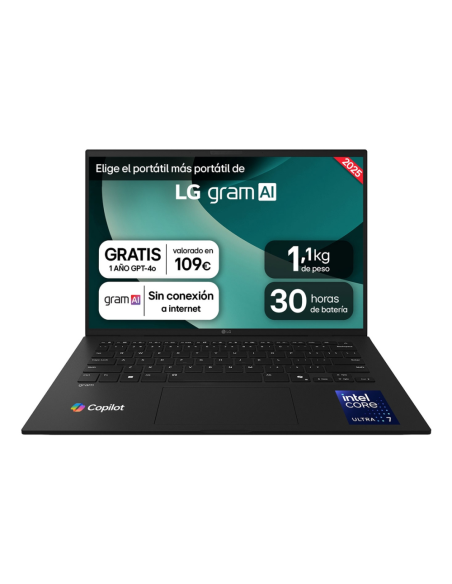 LG Gram 14ZD90T-G.AX88B ordenador portatil Intel Core Ultra 7 255H Portátil 35,6 cm (14") WUXGA 32 GB LPDDR5x-SDRAM 1 TB SSD Wi-