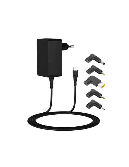 Leotec LENCSHOMETC45 cargador de dispositivo móvil Universal Negro Corriente alterna Carga rápida Interior