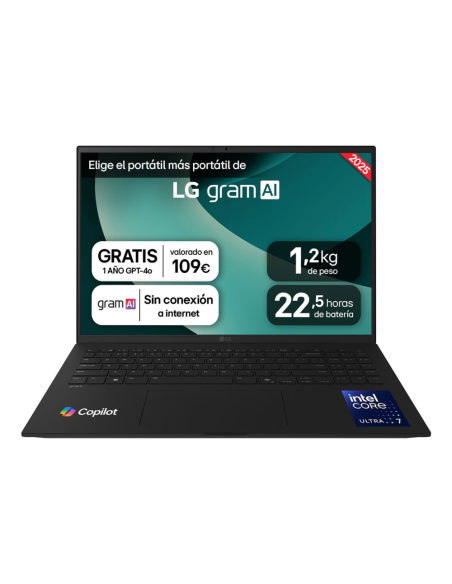 LG Gram 16ZD90T-G.AX88B ordenador portatil Intel Core Ultra 7 255H Portátil 40,6 cm (16") WQXGA 32 GB LPDDR5x-SDRAM 1 TB SSD Wi-