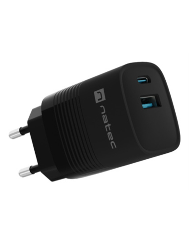 NATEC NUC-2141 cargador de dispositivo móvil Universal Negro Corriente alterna Carga rápida Interior