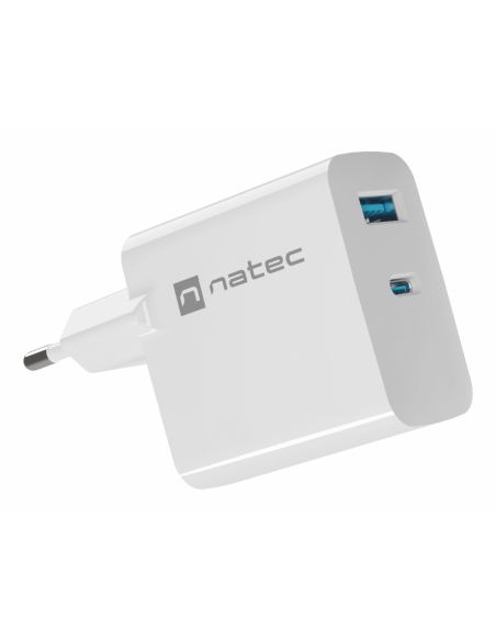 NATEC NUC-2142 cargador de dispositivo móvil Universal Blanco Corriente alterna Carga rápida Interior