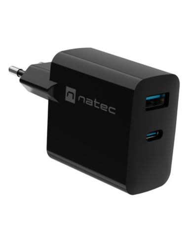 NATEC NUC-2145 cargador de dispositivo móvil Universal Negro Corriente alterna Carga rápida Interior