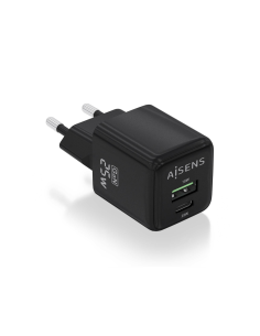 AISENS ASCH-25W2P015-BK cargador de dispositivo móvil Universal Corriente alterna Carga rápida Interior
