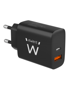 Ewent EW1319 cargador de dispositivo móvil Universal Negro Corriente alterna Carga rápida Interior