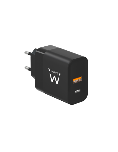 Ewent EW1327 cargador de dispositivo móvil Universal Negro Corriente alterna Carga rápida Interior