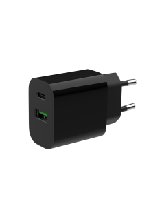 Gembird TA-UC-PDQC20-01-BK cargador de dispositivo móvil Universal Negro Corriente alterna Carga rápida Interior