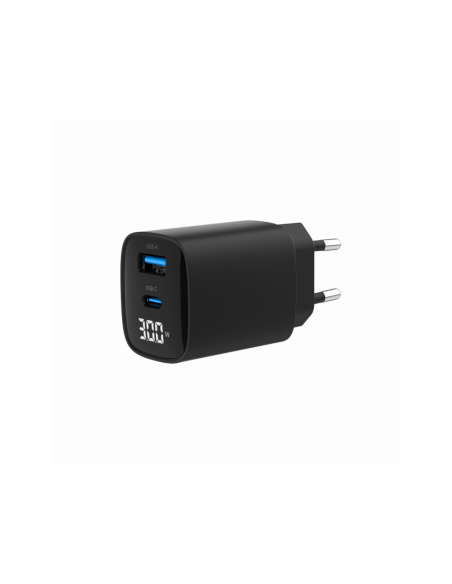 Gembird TA-UC-PDQC30LCD-BK-01 cargador de dispositivo móvil Smartphone, Reloj inteligente, Tableta Negro Corriente alterna Carga