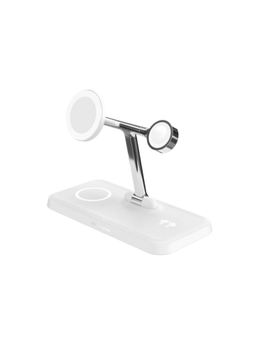 HYPER HJ3004WHGL cargador de dispositivo móvil Auriculares, Smartphone, Reloj inteligente Plata, Blanco CC, USB Cargador inalámb