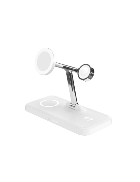 HYPER HJ3004WHGL cargador de dispositivo móvil Auriculares, Smartphone, Reloj inteligente Plata, Blanco CC, USB Cargador inalámb