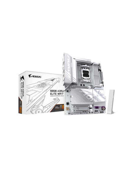 GIGABYTE B850 AORUS ELITE WIFI7 ICE Placa Base - Procesadores AMD Ryzen Serie 9000, VRM digital de 14+2+2 fases, hasta 8200MHz D