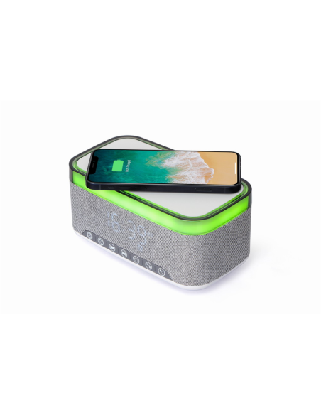 Gembird DAC-SPKBT-QC15-GR despertador Reloj despertador digital Gris, Blanco