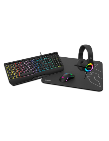 Krom Kenya teclado Ratón incluido Juego USB Negro
