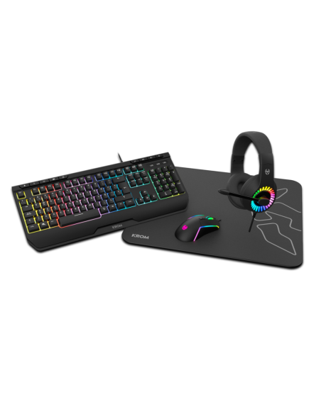 Krom Kenya teclado Ratón incluido Juego USB Negro