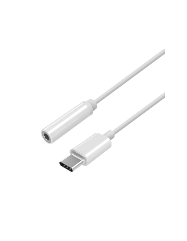 AISENS Conversor USB-C a audio estilo Apple, USB-C/M-Jack 3.5/H, Blanco, 15 cm