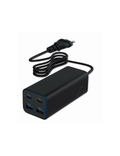 Gembird TA-UC-2A2C-PD100-01-BK cargador de dispositivo móvil Portátil, Smartphone Negro Corriente alterna Carga rápida Interior