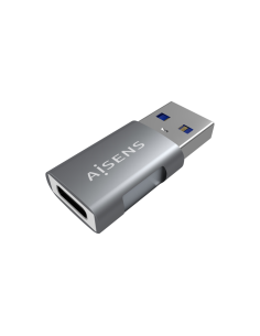 AISENS Mini Adaptador USB 3.2 GEN2 10G 3A, Tipo USB-C/H-A/M, Gris