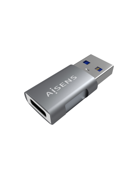 AISENS Mini Adaptador USB 3.2 GEN2 10G 3A, Tipo USB-C/H-A/M, Gris