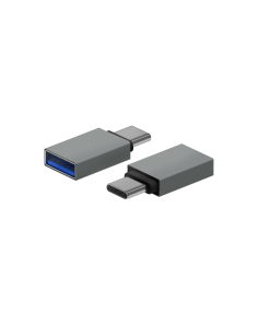AISENS Mini Adaptador Aluminio USB 3.2 Gen1 3A, Tipo USB-C/M-A/H, Gris