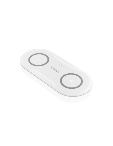 AISENS ASCH-15W2WC059-W cargador de dispositivo móvil Auriculares, Smartphone Cargador inalámbrico Interior