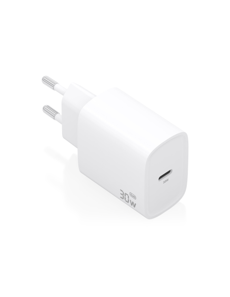AISENS Cargador GaN 30W, 1xUSB-C PD3.0, Blanco
