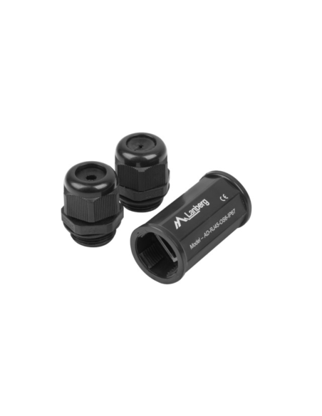 Lanberg AD-RJ45-OS6-IP67 cambiador de género para cable RJ-45 Negro