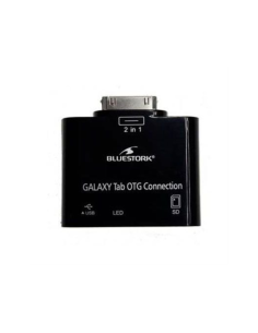 Bluestork BS-GAL-RDR/SD cambiador de género para cable Samsung 30-pin USB 2.0/SD Card Negro