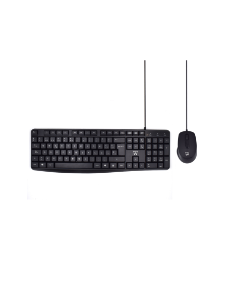 Ewent EW3006 teclado Ratón incluido Oficina USB QWERTY Español Negro