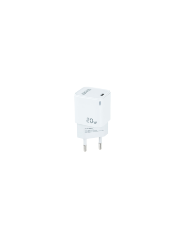 TooQ Cargador de Pared USB-C PD20W, Blanco
