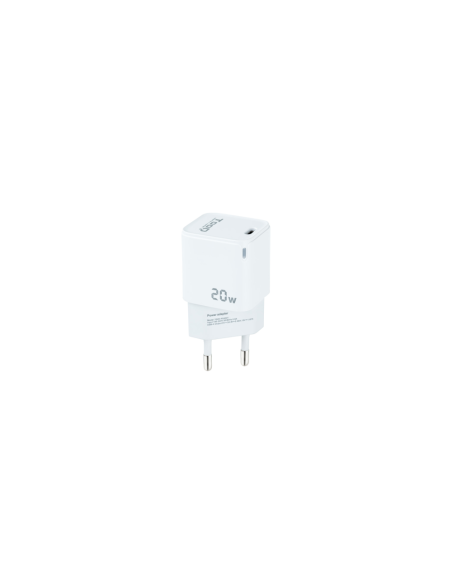 TooQ Cargador de Pared USB-C PD20W, Blanco