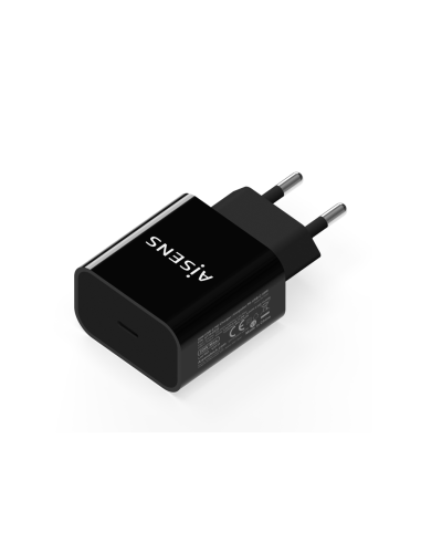 AISENS Cargador USB-C PD3.0 1 Puerto 1x USB-C 20 W, Negro