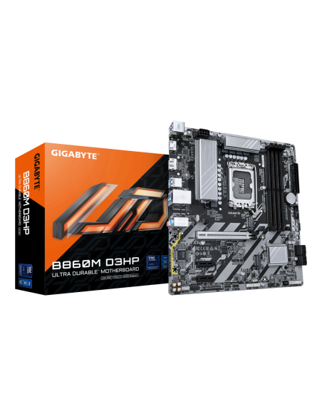 GIGABYTE B860M D3HP Placa base - CPUs Intel Core Ultra, VRM de 4+1+2+1 fases, hasta 9066MHz DDR5, 2xPCIe 4.0 M.2, LAN GbE, USB 3