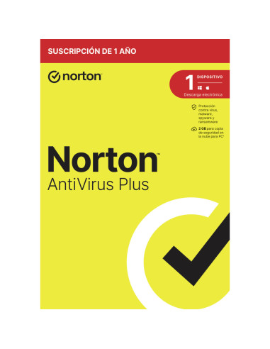 Norton AntiVirus Plus Seguridad de antivirus Base Español 1 licencia(s) 1 año(s)