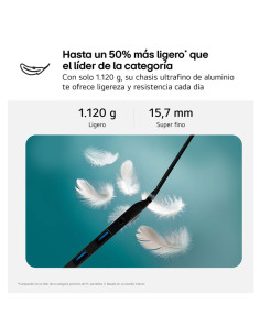 LG Gram 16ZD90T-G.AX88B ordenador portatil Intel Core Ultra 7 255H Portátil 40,6 cm (16") WQXGA 32 GB LPDDR5x-SDRAM 1 TB SSD Wi- 2