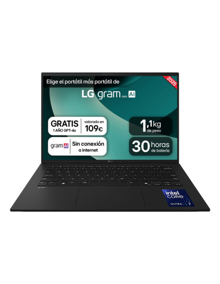 LG Gram 14Z90T-G.AD8BB ordenador portatil Intel Core Ultra 7 255H Portátil 35,6 cm (14") WUXGA 32 GB LPDDR5x-SDRAM 2 TB SSD Wi-F