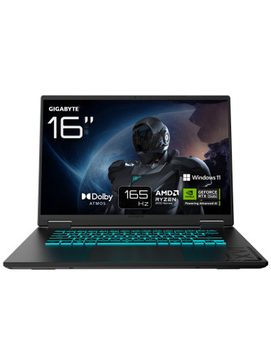 GIGABYTE GAMING A16 3VHK3PT864SD ordenador portatil AMD Ryzen™ 7 260 Portátil 40,6 cm (16") WUXGA 32 GB DDR5-SDRAM 1 TB SSD NVID