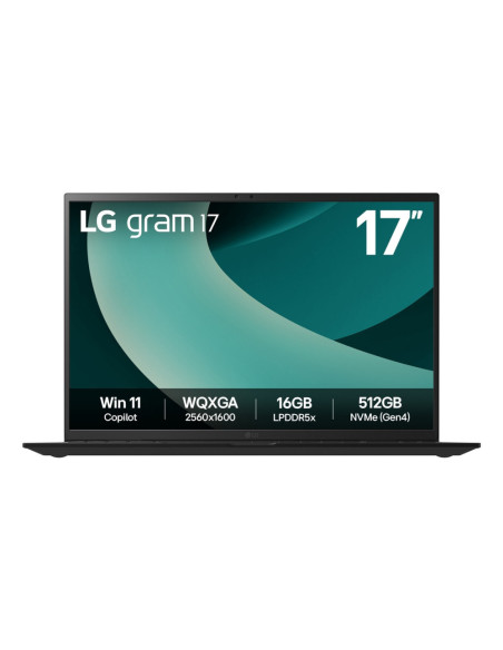 LG Gram 17Z90T Intel Core Ultra 7 255H Portátil 43,2 cm (17") WQXGA 32 GB LPDDR5x-SDRAM 1 TB SSD Wi-Fi 7 (802.11be) Windows 11 H