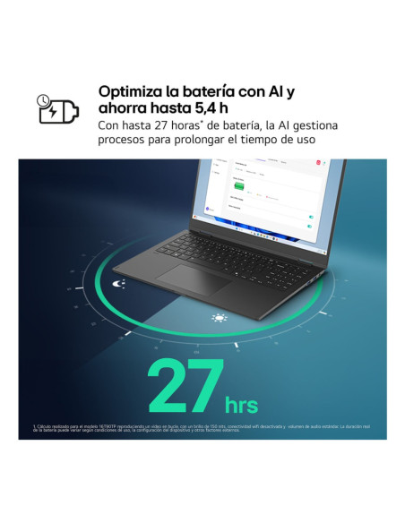 LG Gram 15Z80T-G.AU88B ordenador portatil AMD Ryzen AI 7 350 Portátil 39,6 cm (15.6") Full HD 32 GB LPDDR5x-SDRAM 1 TB SSD Wi-Fi