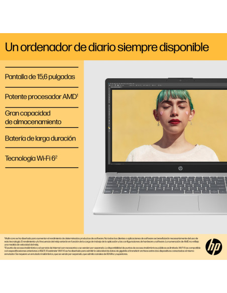 HP 15-fc0129ns AMD Ryzen™ 7 7730U Portátil 39,6 cm (15.6") Full HD 8 GB DDR4-SDRAM 512 GB SSD Wi-Fi 6 (802.11ax) Windows 11 Home